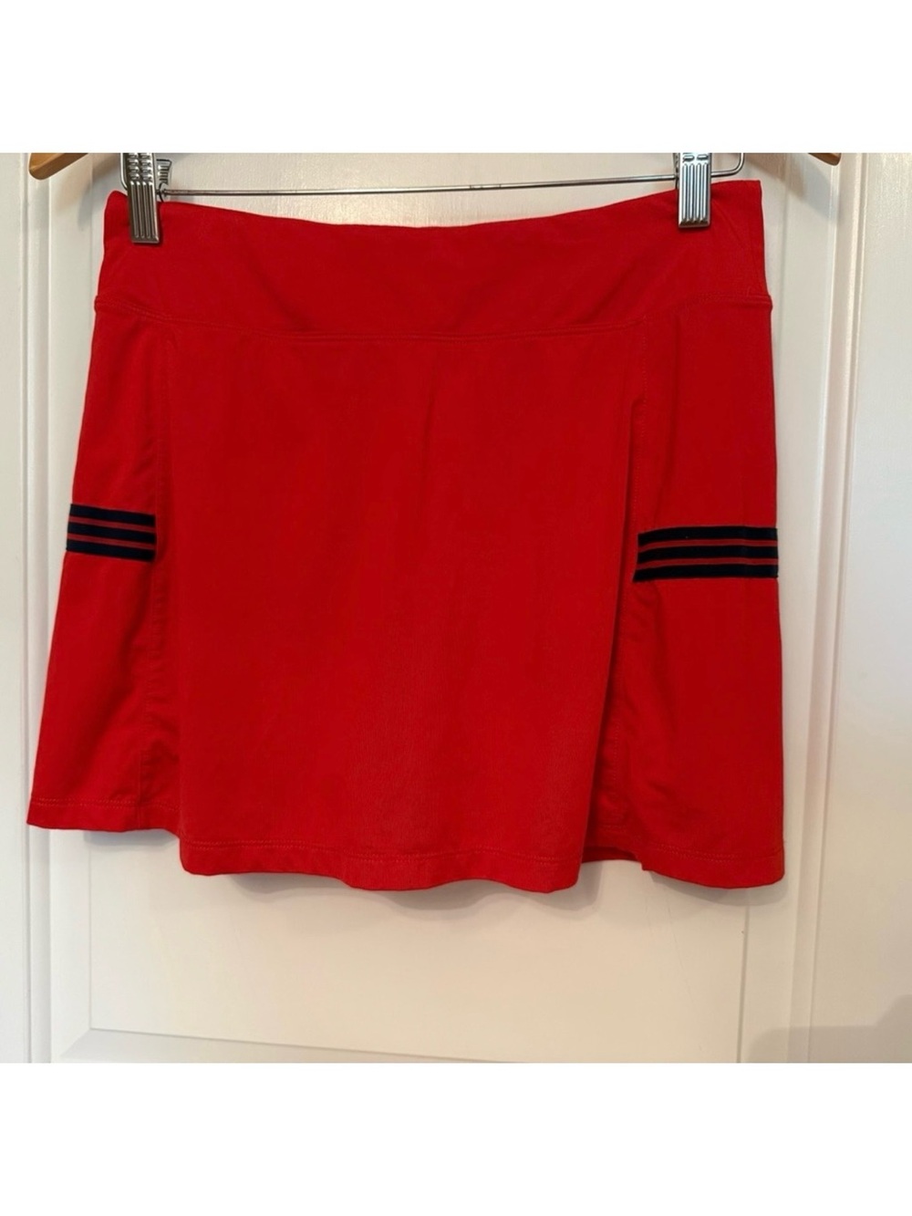 FILA WOMENS SKIRT SKORT SHORTS RED BLUE RACING STRIPE SIZE S ACTIVE